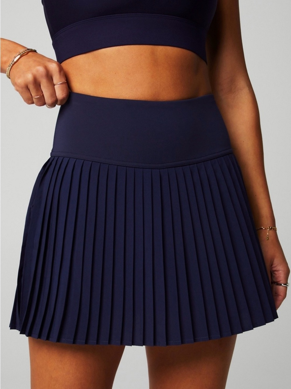 Fabletics Hot Shot Pleated Skirt Ultra Mini Deep Navy M